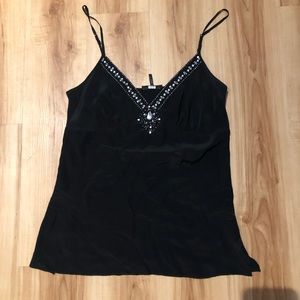 Black Tank with Rhinestones